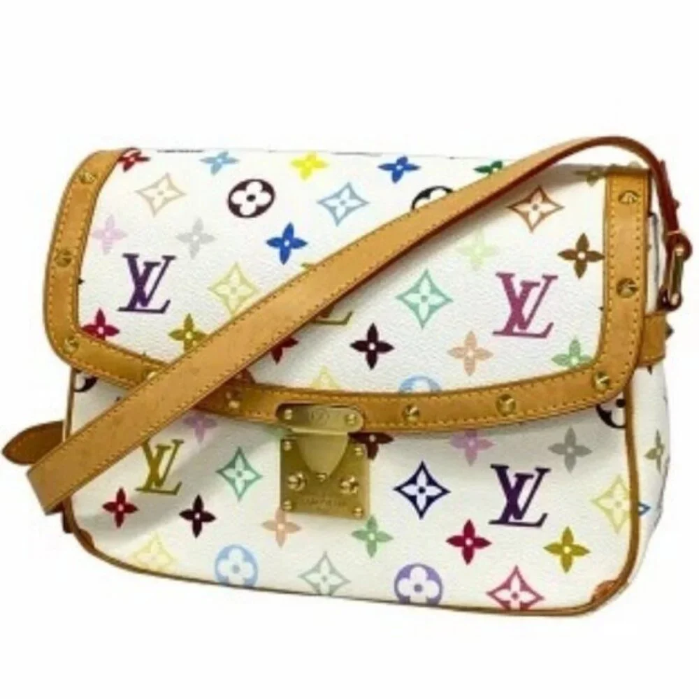 Authentic LOUIS VUITTON Sologne Multicolor Monogram Crossbody Shoulder Bag White - Picture 4 of 14